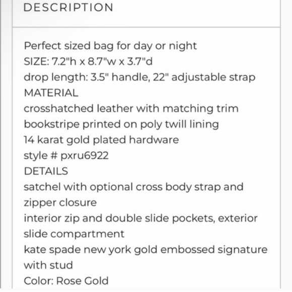 Kate Spade Metallic Gold/Rose Crossbody Mini EUC - Picture 9 of 9